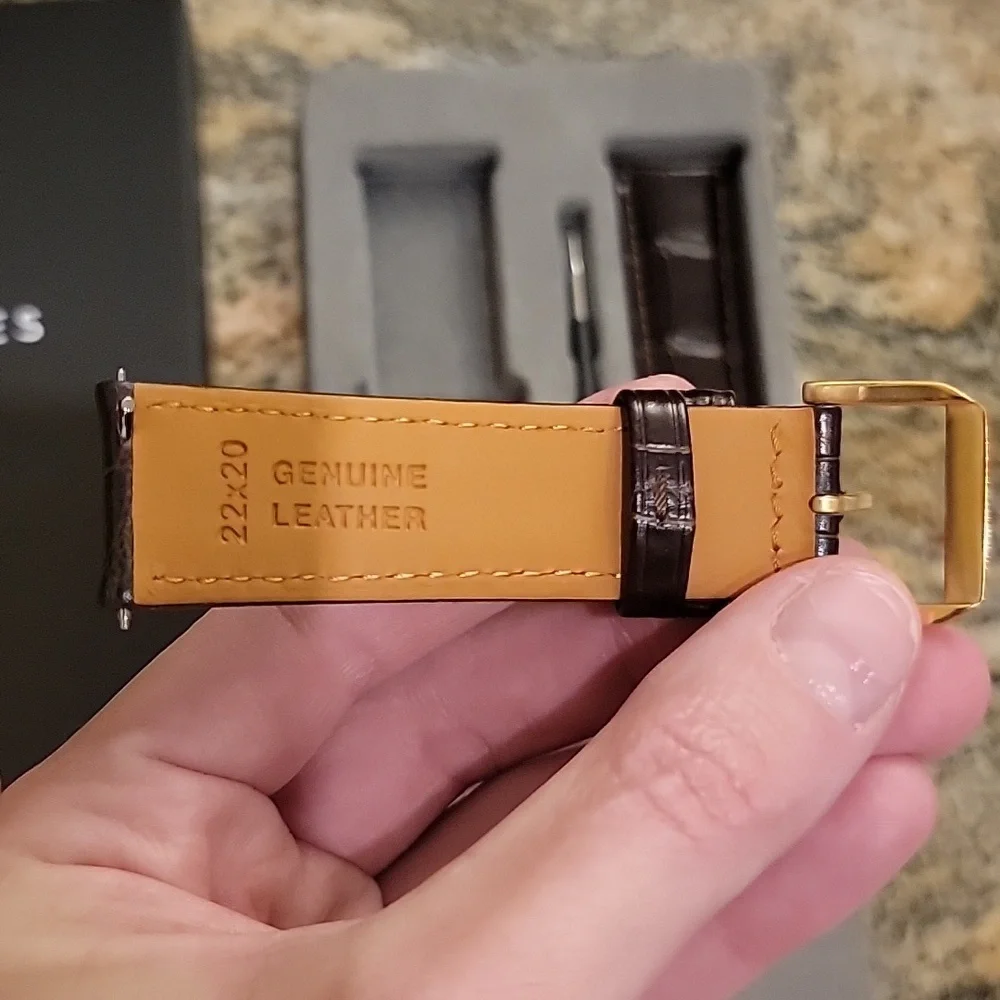 New brown leather watch straps 22x20